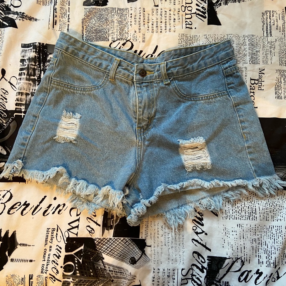 High Waisted Cutoff Distressed Jean Shorts